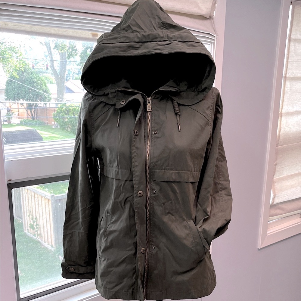 La Hearts Dark Green Hooded Utility Jacket